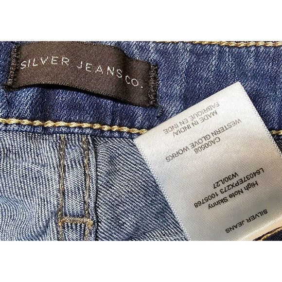 Silver Jeans Co Womens 30X26 High Note Skinny Exposed Button Fly Raw Hem Jeans - Picture 11 of 14